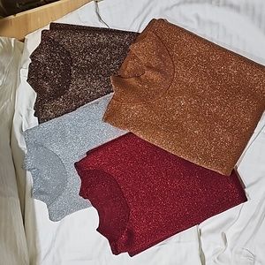 Coldwater Creek Sleeveless Mockneck sweaters. Size 3X.  4 Metallic colors.